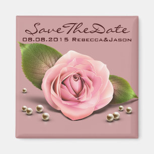 viktorianische staubige Rose Blume duskyrosa Hochz Magnet