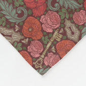 Viktorianische Steampunk Alte Lock-Taste rote Pflö Fleecedecke (Ecke)