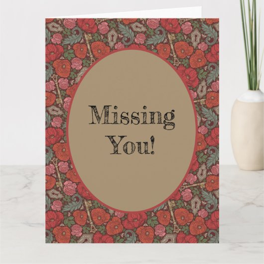 Viktorianische Steampunk Alte Lock-Taste rote Pflö Karte (Vorderseite)