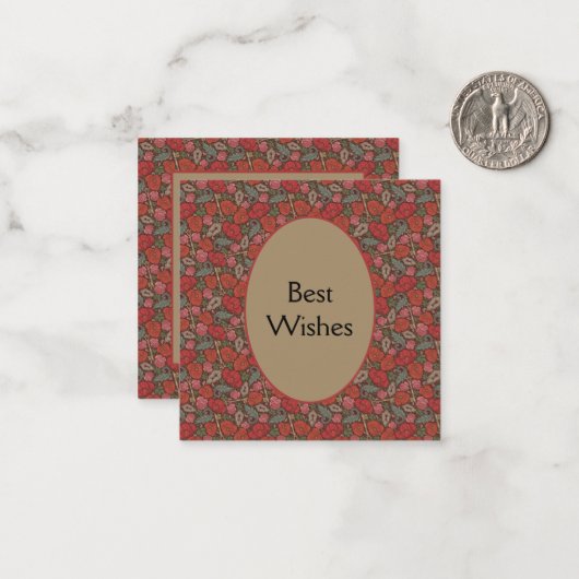 Viktorianische Steampunk Alte Lock-Taste rote Pflö Mitteilungskarte (Vorderseite/Rückseite Beispiel)