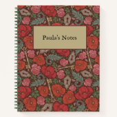 Viktorianische Steampunk Alte Lock-Taste rote Pflö Notizblock (Vorderseite)