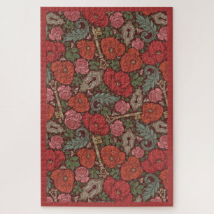 Viktorianische Steampunk Alte Lock-Taste rote Pflö Puzzle