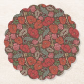 Viktorianische Steampunk Alte Lock-Taste rote Pflö Untersetzer (Vorderseite)