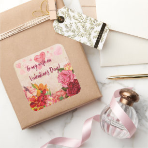 Viktorianische Steampunk-Blume Herzens Valentinsta Quadratischer Aufkleber