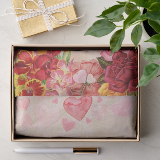 Viktorianische Steampunk-Blume Herzens Valentinsta Seidenpapier (Geschenk)