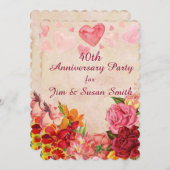 Viktorianische Steampunk-Blume hören Jahrestag Einladung (Vorne/Hinten)