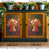 Viktorianische Steampunk-Corset-Blume DF5LF-Decoup Seidenpapier