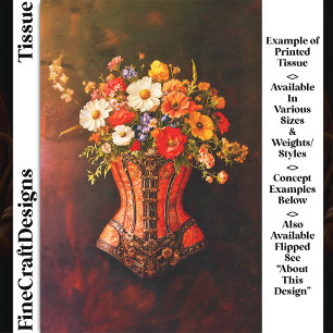 Viktorianische Steampunk-Corset-Blume DF5RF-Decoup Seidenpapier