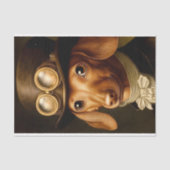 Viktorianische Steampunk-Dackel Dog BF6 Decoupage Seidenpapier (Vorderseite)