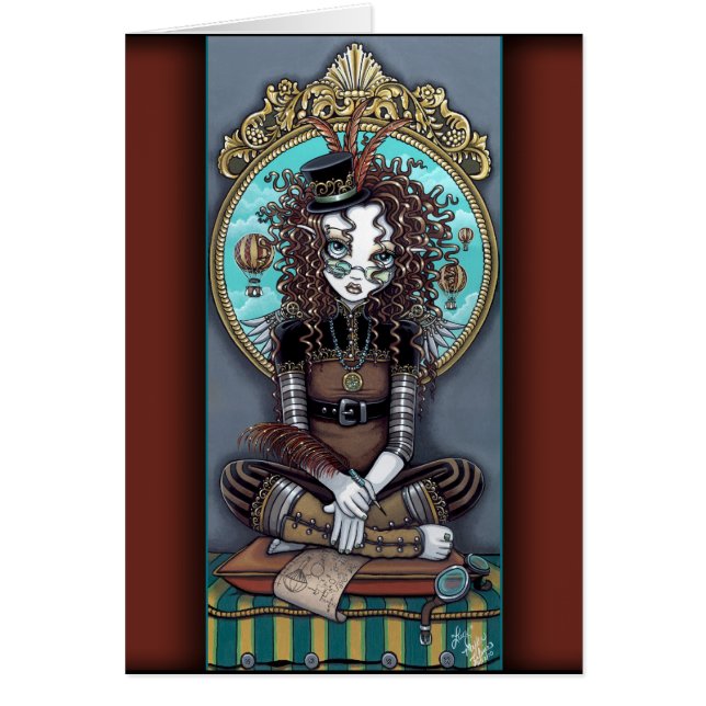 Viktorianische Steampunk Fee-Karte "Lucys" (Vorne)