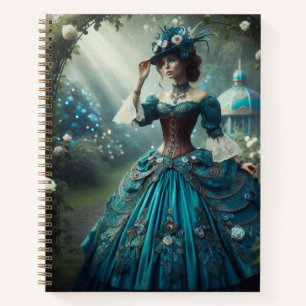 Viktorianische Steampunk-Gartenlady Notizblock