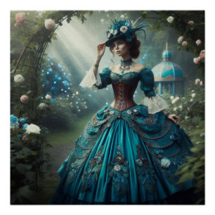 Viktorianische Steampunk-Gartenlady Poster
