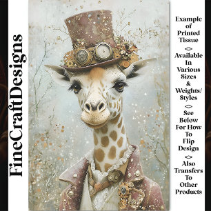 Viktorianische Steampunk-Giraffe, Zylinder CA5 Dec Seidenpapier