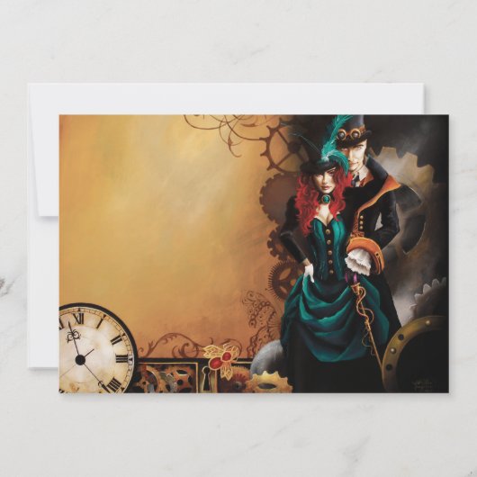 Viktorianische Steampunk-Hochzeit Einladung (Rückseite)