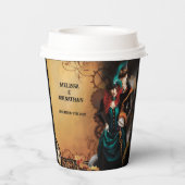 Viktorianische Steampunk-Hochzeit Pappbecher (Rückseite)