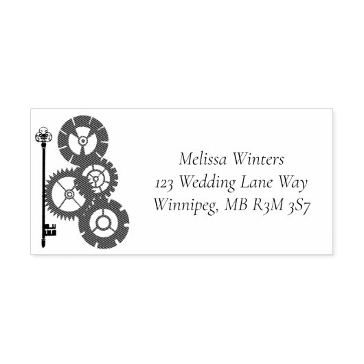 Viktorianische Steampunk-Hochzeit Permastempel (Design)