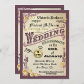 Viktorianische Steampunk Hochzeits-Einladungen Einladung (Vorne/Hinten)