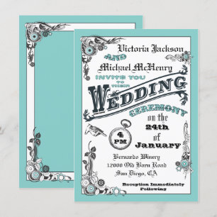 Viktorianische Steampunk-Hochzeitseinladungen Einladung