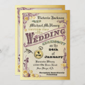 Viktorianische Steampunk-Hochzeitseinladungen Einladung (Vorne/Hinten)