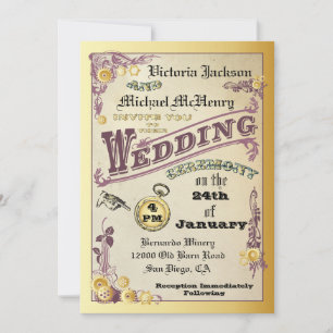 Viktorianische Steampunk-Hochzeitseinladungen Einladung