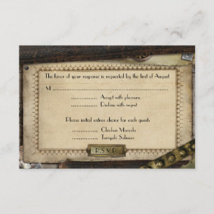 Viktorianische Steampunk-Hochzeitskarten Begleitkarte