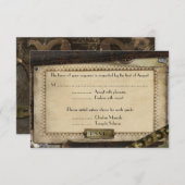 Viktorianische Steampunk-Hochzeitskarten Begleitkarte (Vorne/Hinten)