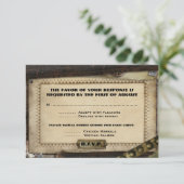 Viktorianische Steampunk-Hochzeitskarten RSVP Karte (Stehend Vorderseite)