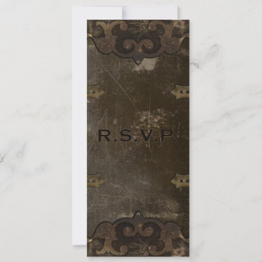 Viktorianische Steampunk lederne Einladung (Rückseite)