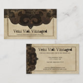 Viktorianische Steampunk lederne Visitenkarte (Vorne/Hinten)