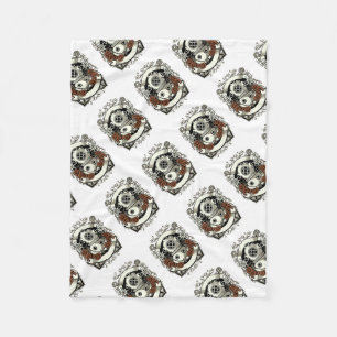 Viktorianische Steampunk-Tiefseetaucher-Rote Rosen Fleecedecke