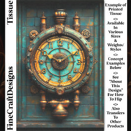 Viktorianische Steampunk-Uhr CZ2-Decoupage Seidenpapier