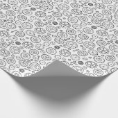 Viktorianische Steampunk-Uhren mit weißem und schw Geschenkpapier (Ecke)