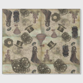 Viktorianische Steampunk-Vintage Decoupage Grunge Geschenkpapier (Flach)