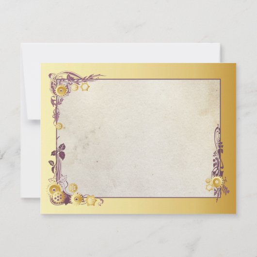 Viktorianische Steampunk Wedding RSVP Card (Rückseite)