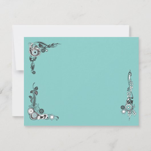 Viktorianische Steampunk Wedding RSVP Card (Rückseite)