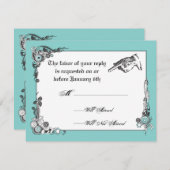 Viktorianische Steampunk Wedding RSVP Card (Vorne/Hinten)
