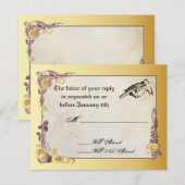 Viktorianische Steampunk Wedding RSVP Card Karte (Vorne/Hinten)