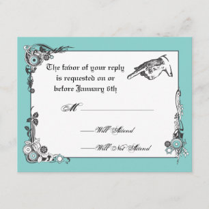 Viktorianische Steampunk Wedding RSVP Card Karte