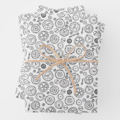 Viktorianische Steampunker Weiße und Schwarze Gäns Geschenkpapier Set (Beispiel)