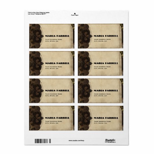 Viktorianische Steampunketiketten (Vorne)