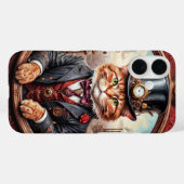 Viktorianische Steampunkkatze mit Top-Hutabdeckung Case-Mate iPhone Hülle (Rückseite (Horizontal))