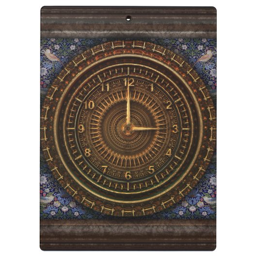 Viktorianische Steampunkuhr Klemmbrett (Rückseite)