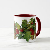 Viktorianische Stechpalmen-WeihnachtsTasse Tasse (VorderseiteRechts)