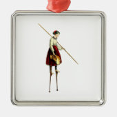 Viktorianische Stelze-Wanderer-Frau Silbernes Ornament (Vorne)