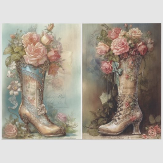 Viktorianische Stiefel Seidenpapier (Vorderseite)