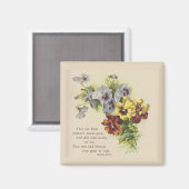 Viktorianische Stiefmütterchen Blumen Gedicht Magn Magnet (Vorderseite/Rückseite)