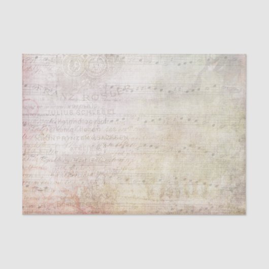 Viktorianische Stilmusik und verblichene Blume Seidenpapier (Vorderseite)