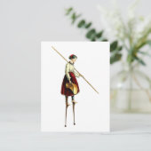 Viktorianische Stilt-Walker-Frau Postkarte (Stehend Vorderseite)
