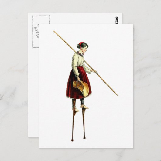 Viktorianische Stilt-Walker-Frau Postkarte (Vorne/Hinten)