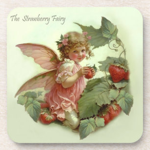 Viktorianische "Strawberry Fairy" im Garten mit Gr Getränkeuntersetzer